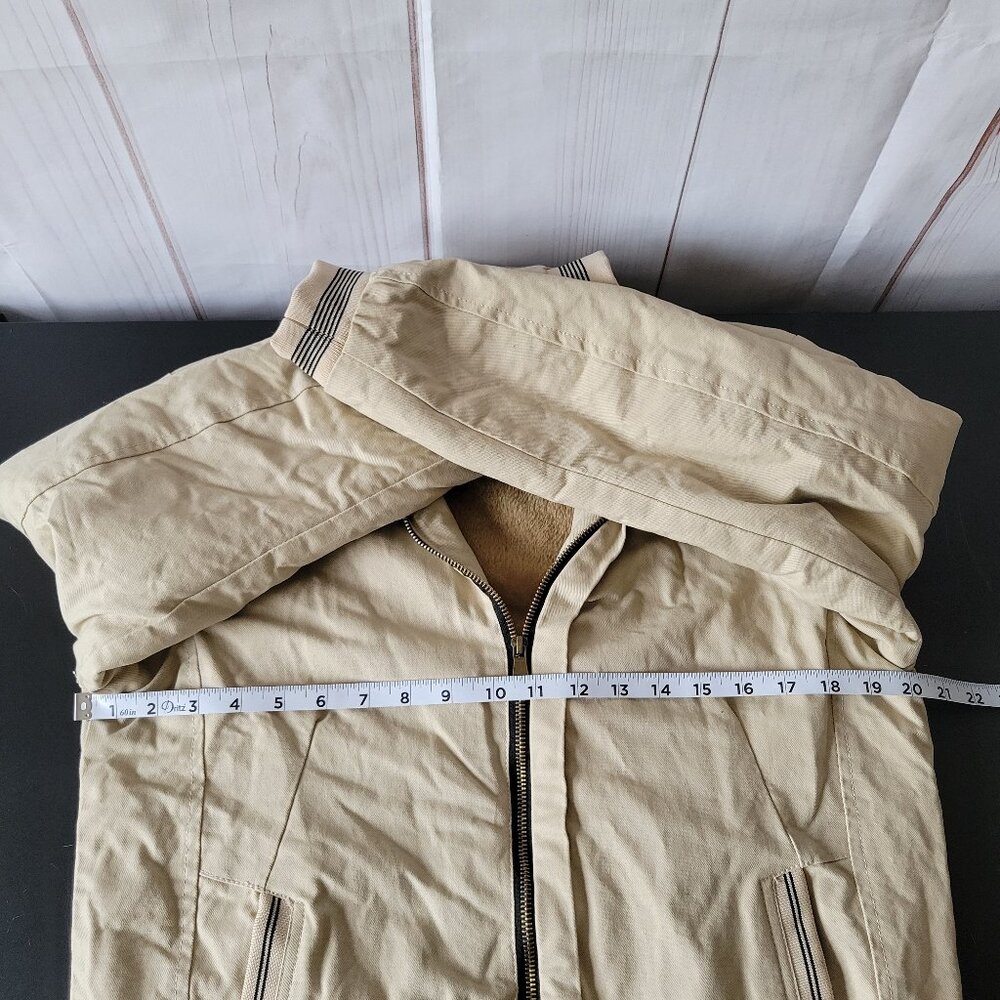 Vintage Men Wear Chore Coat Jacket, 100% Cotton, Lined, Insulated, Sm Zip Front - Picture 7 of 8
